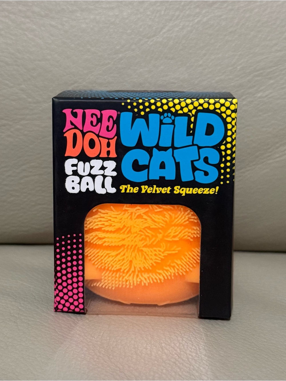 Orange Needoh Wildcat FuzzBall Tiger Fangs The Velvet Squeeze Schylling Squishy - Picture 2 of 4